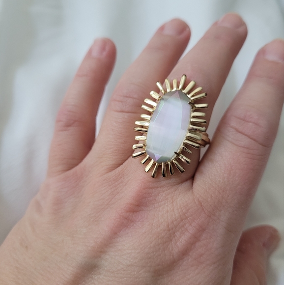 Kendra Scott Slate Iridescent Owen Ring sz 8 - Picture 4 of 7